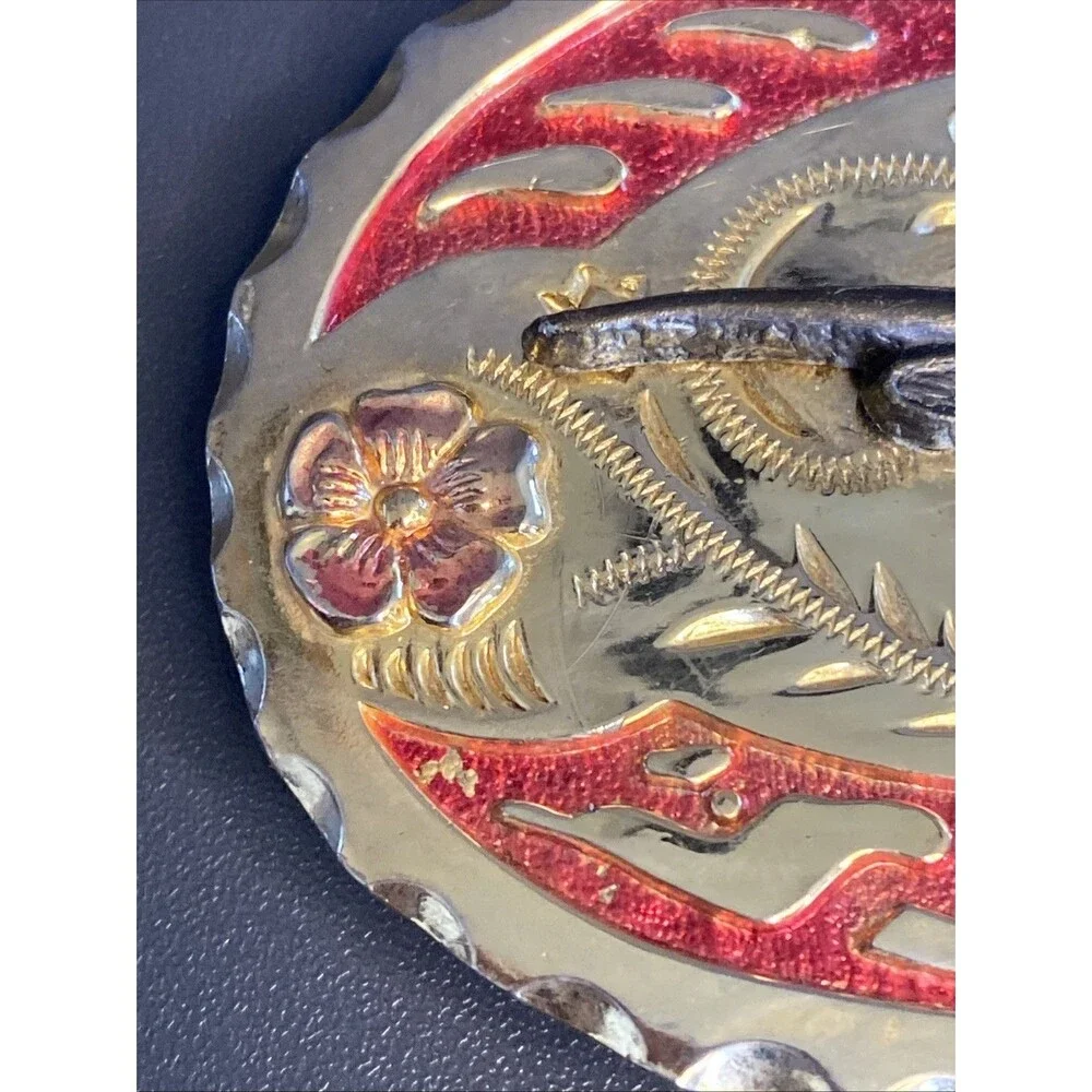 Large Western Bull Cowboy Cowgirl Gold Metal Belt Buckle Longhorn